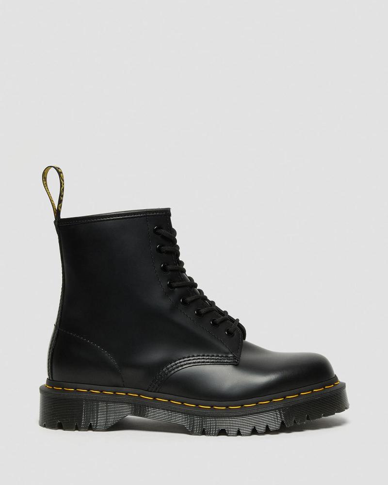 Black Men's Dr Martens 1460 Bex Smooth Leather Platform Boots | CA 552UZG